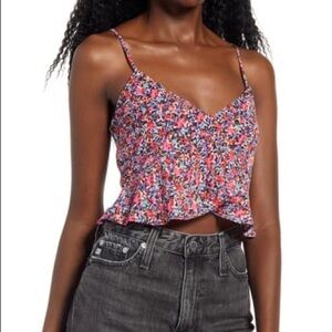 AFRM Sims Floral Print Peplum Camisole Top Size XS